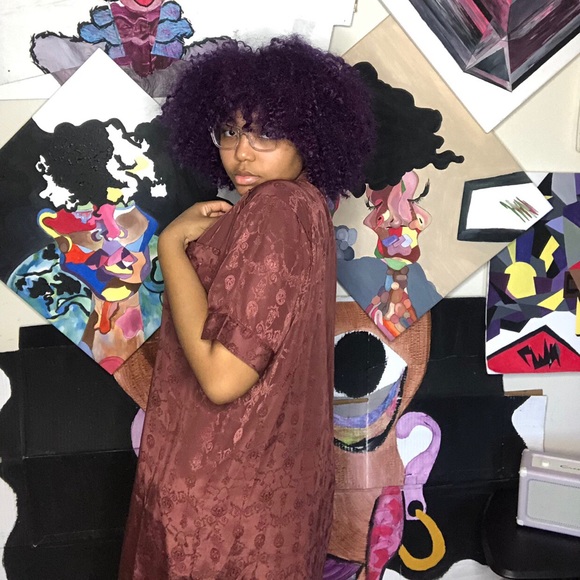 Mid-length button up silk dress - Picture 3 of 4